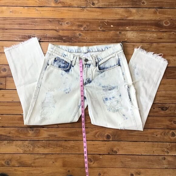 NWT Carmar cool jeans Tie dye Ecru Kevin style Ankle Ripped Destroyed raw hem 26 - Picture 11 of 13